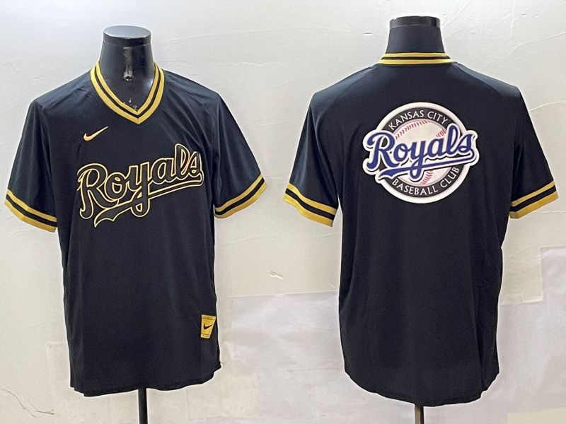 Men Kansas City Royals Blank Black Gold Game 2025 Nike MLB Jersey style 3->kansas city royals->MLB Jersey
